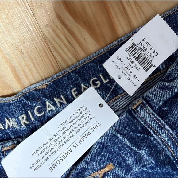 American Eagle Curvy 90s Straight High Rise Stretch Denim Jeans 8S 28x28 New - Picture 3 of 9